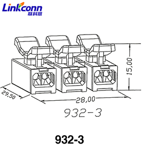 Conectores de Cable Linkconn 932-3, Bloque de Terminales a Presión con Resorte, Contactos de Cobre, Rectangulares Blancos, 15A 600V - Product Image 3