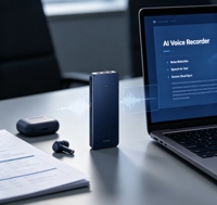 Enregistreur vocal numérique portable avec IA, carte d'enregistrement IA, transcription de la parole en texte, résumé IA, NFC