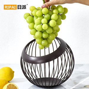 Cesta Redonda de Hierro Forjado para Frutas con Diseño de Alambre Metálico Resistente para Almacenamiento en la Cocina y Organización de Cápsulas de Café - Product Image 3