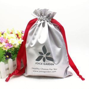 Bolsa de Regalo de Satén Rosa con Logotipo Serigrafiado, Bolsa para Joyería, Bolsa para Productos de Belleza y Cuidado de la Piel - Product Image 2