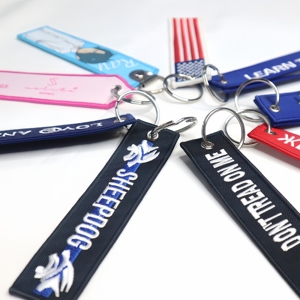 Bulk Custom Embroidered Keychain, Woven Name <b>Tag</b>, Flight Baggage <b>Tag</b> with Logo, Unique Gift <b>Key</b> Fob - Product Image 5
