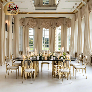 Tables de salle à manger ovales modernes en acier inoxydable et verre miroir pour mariages, maison, hôtel, cuisine, extérieur, appartement - Personnalisables - Product Image 2