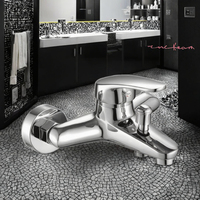 Robinet de baignoire monocommande en alliage de zinc avec douchette, jet pluie, thermostat, mélangeur eau chaude et froide, buse, cartouche céramique