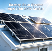 Module PV Monocristallin N-Type à Double Verre 570W 580W 590W pour Panneau Solaire Bifacial, Système d'Énergie Photovoltaïque pour Toit Résidentiel