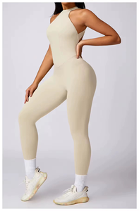 Leggings de Yoga para Mujer al por Mayor, Mono Deportivo sin Costuras, Logotipo Personalizado, Delgado, Suave, de Spandex/Nailon, sin Mangas, Largo Completo - Product Image 3