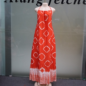 Nuovo Abito Lungo Estivo da Donna, Sexy, Senza Schienale, Stile Etnico Africano Tie-Dye, con Spalline Sottili, Senza Maniche, per Vacanze al Mare e Casual - Product Image 5