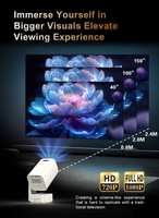 Proyector de Cine en Casa Portátil con Luz Ambiental, Mini UST Android 14, Smart BT WiFi, 170 Lúmenes, Resolución Nativa 720P, Compatible con 4K, Gran Venta