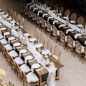 Silla de Madera con Respaldo de Ratán, Estilo Provincial Francés, Vintage, <span class=keywords><strong>para</strong></span> Banquetes, Bodas y Eventos, Estilo Luis - Product Image 3