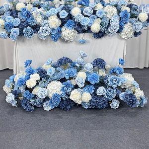 Fleurs artificielles réalistes en soie bleue faites à la main, accessoires de décoration de fond de mariage, arrangements floraux, arches, écologiques, longues - Product Image 2