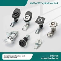 Loquet rotatif à quatre points à languette extensible pour armoire, finition noire et chrome brillant