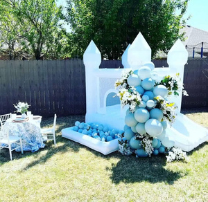 Castillo Inflable Blanco Pequeño para Niños, Brincolín para Bodas, Castillo Inflable Blanco para Saltar, Casa Blanca Pequeña para Niños - Product Image 3