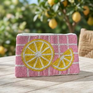Porte-monnaie artisanal en perles de citron avec fermeture éclair, mini pochette portable en nylon pour usage quotidien - Product Image 3
