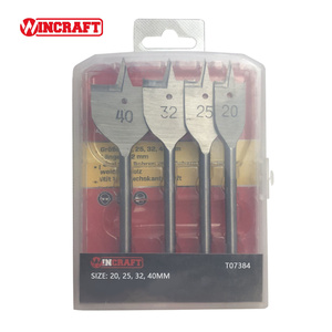 Juego de brocas planas para madera, 4 Uds., brocas de pala de <span class=keywords><strong>20</strong></span> 25 32 40mm para tablero de partículas de madera contrachapada, juego de brocas planas - Product Image 1