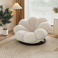 Fauteuil d'appoint en velours rembourré pour salon, balancelle à bascule avec pieds en acier inoxydable, coussin moelleux en éponge, mobilier de loisirs pour appartement