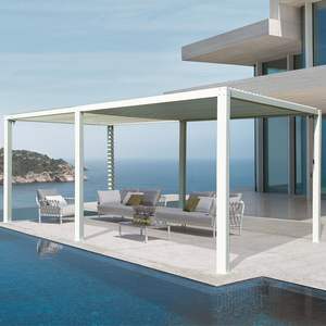 <span class=keywords><strong>Pergola</strong></span> Gazebo 5x3, structure en aluminium thermolaqué, résistante aux intempéries, pour balcon extérieur, livraison rapide - Product Image 4