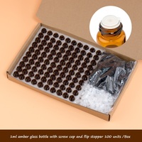Ecannal 1 ml 2 ml 3 ml Petit échantillon d'huile essentielle Bouteille en verre ambré