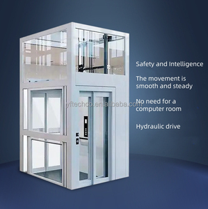 Grosir Lift Lift dometik 2-4 lantai Modern PVC penumpang Lift untuk rumah perumahan AC Gearless Mall - Product Image 2