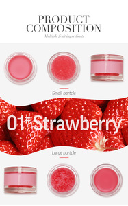 Logo personnalisé sucre <span class=keywords><strong>meilleur</strong></span> hydratant rose fraise <span class=keywords><strong>baume</strong></span> blanchissant pour les lèvres et gommage pour les lèvres sèches - Product Image 2