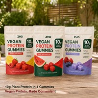 Vegan Proteïne Gummies 3 Smaken |   10g Plantaardig Eiwit 0g Suiker |   Zure watermeloen-bessen-citroenlimonade blauwe framboos |   120 Gummies