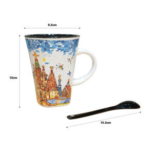 Taza <span class=keywords><strong>de</strong></span> cerámica con diseño <span class=keywords><strong>de</strong></span> mosaico <span class=keywords><strong>de</strong></span> la Sagrada Familia <span class=keywords><strong>de</strong></span> <span class=keywords><strong>Barcelona</strong></span> y Gaudí, con asa y cuchara a juego, para regalo y recu - Product Image 6