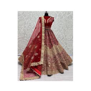 Lehenga Choli เสื้อผ้าอินเดียแบบดั้งเดิมความยาวถึงพื้นดีไซน์ทันสมัย - Product Image 1
