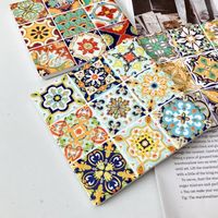 Sous-verre en céramique haut de gamme avec support en liège écologique, tapis carré en porcelaine Mandala, antidérapant pour tasses à boissons chaudes