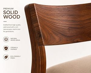 Juego de 2 Sillas de Comedor de Madera Maciza de Palisandro, Acabado Rústico en Color Marrón Teca, Sin Cojines, para Comedor, Sala de Estar, Dormitorio - Product Image 4