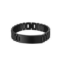 Bracelet personnalisé en acier inoxydable 316L, gravable, avec logo Président, noir, plaqué or 18 carats PVD, bijoux en argent pour hommes et femmes, vente en gros OEM