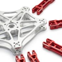 Service de fraisage CNC sur mesure pour kit de châssis de drone, bras anodisés rouges, plaque centrale, quadricoptère FPV de course, UAV, électro-érosion à fil, brochage