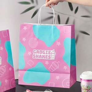 Bolsas de Papel Kraft Gruesas Impresas con Logotipo Personalizado para Cafetería, Venta Integral, Envases Desechables para Bebidas y Café para Llevar - Product Image 5