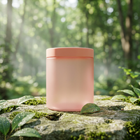 Emballage de luxe personnalisé en plastique PET transparent givré pour beurre corporel, 500g 250ml, pot à crème cosmétique avec couvercles
