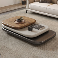 Table basse rotative de style minimaliste italien, luxe léger, pour appartement de petite et moyenne taille, haut de gamme, simple et moderne
