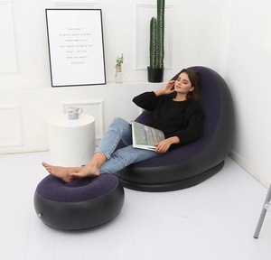 Customized Inflatable <strong>Air</strong> <strong>Sofa</strong> Portable Lounger <strong>Air</strong> <strong>Sofa</strong> Chair Single Outdoor Lazy <strong>Air</strong> <strong>Sofa</strong> <strong>Bed</strong> with Footstool - Product Image 2