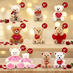 Orsacchiotto a Forma di <span class=keywords><strong>Cuore</strong></span> con Mazzo di Rose Personalizzabile in Morbidissimo Peluche con Imbottitura in Cotone PP - Product Image 4