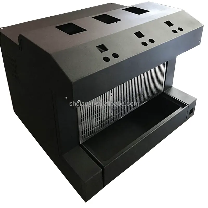 Caja de metal negro de aluminio de precisión personalizada Fabricación de chapa Caja de interruptores de acero inoxidable