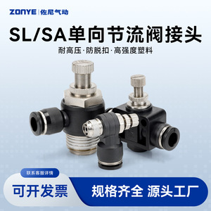วาล์วควบคุมลมแบบปรับความเร็วได้ทุกระดับ Sa Sl4 M5 6 01 8 02 03 แบบเกลียวสำหรับผลิตภัณฑ์นิวเมติก - Product Image 2