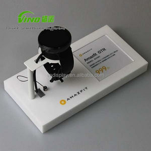 Hiện đại tối giản màu trắng Countertop Smartwatch hiển thị đứng với khe cắm thẻ thông tin, cửa hàng bán lẻ xem Showcase - Product Image 5