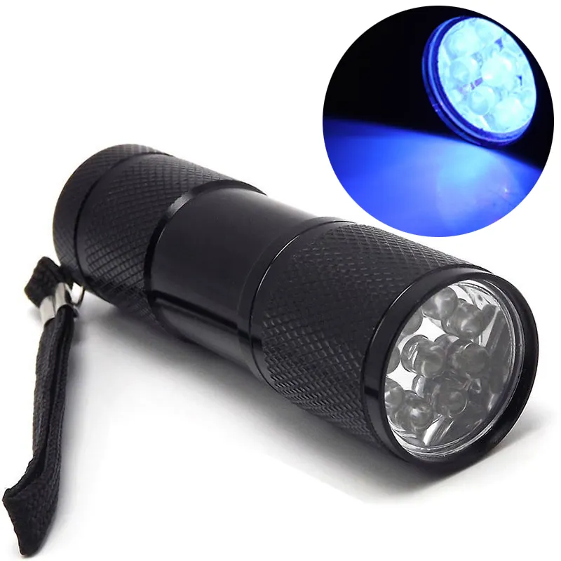 Mini Aluminum UV Ultravlolet LED Flashlight  Black light Torch Light LamRA*wy 