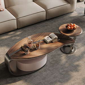 <span class=keywords><strong>Design</strong></span> di lusso moderno tavolo <span class=keywords><strong>da</strong></span> caffè a forma di foglia <span class=keywords><strong>da</strong></span> <span class=keywords><strong>salotto</strong></span> di fascia alta <span class=keywords><strong>in</strong></span> legno di noce con tavolino - Product Image 1