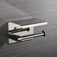 Porte-serviettes en papier hygiénique mural en acier inoxydable 304 avec étagère pour téléphone portable pour salle de bain cuisine