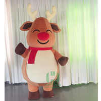Costume de mascotte de renne de Noël gonflable CE le plus vendu, costume de personnage animal de cosplay de dessin animé pour adulte
