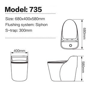 Triều Châu gốm sứ cao cấp thiết bị vệ sinh tầng gắn màu siphonic một mảnh nhà vệ sinh bát ngồi <span class=keywords><strong>WC</strong></span> cho khách sạn phòng tắm - Product Image 3