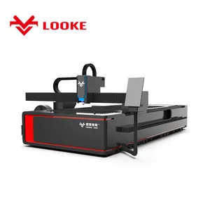 Besi daya tinggi 4x8 tempat tidur datar 2000x2000mm logam industri pemotong Laser 2000w produsen mesin pemotong serat Laser