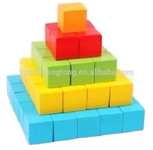 Cube en <span class=keywords><strong>bois</strong></span> éducatif coloré de 2 cm, jouet en <span class=keywords><strong>bois</strong></span>, bloc carré, 6 couleurs pour l'école - Product Image 4