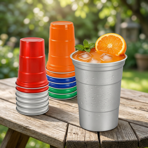 Vaso de Aluminio Desechable Personalizado para Festivales y Campamentos, Reciclable, para Bebidas Frías y Calientes, Cerveza, Café, Estadio, Ecológico - Product Image 3