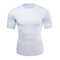 Très respirant entraînement Fitness porter séchage rapide à manches courtes Compression chemise noire coupe ajustée couches de base muscle t-shirt