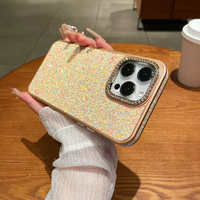 Bling paillettes coréen Ins Style Silicone Tpu PC femmes protecteur coque de téléphone pour iPhone 16 Pro Max 15 Plus 14 13 12 Mini Pro