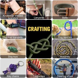 Corde en <span class=keywords><strong>Paracord</strong></span> 750 lb 100ft 200ft 1000ft, Corde d'escalade robuste et imperméable, Bobine de 5/32" 4mm 12 brins en Nylon/Polyester - Product Image 4