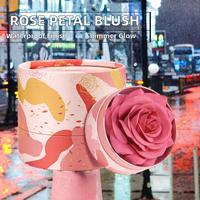 2026 Enchanted Beauty Fard à joues en poudre minérale de haute qualité aux pétales de rose, fini scintillant, résistant à l'eau, pour carnation claire, 6G, personnalisé