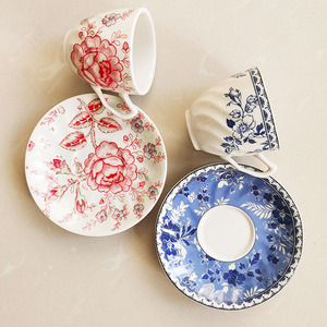Floral Pattern Espresso <b>Cup</b> Coaster <b>Set</b> Ceramic Dishes & Plates with Coffee <b>Cup</b> - Product Image 5